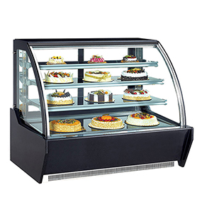 see thru clear front glass display counter for bakery and cake